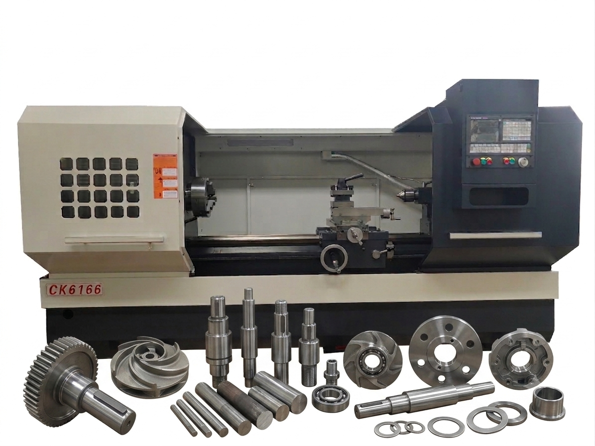CK6166D Flat Bed CNC Lathe | Heavy Duty Metal Turning Lathe